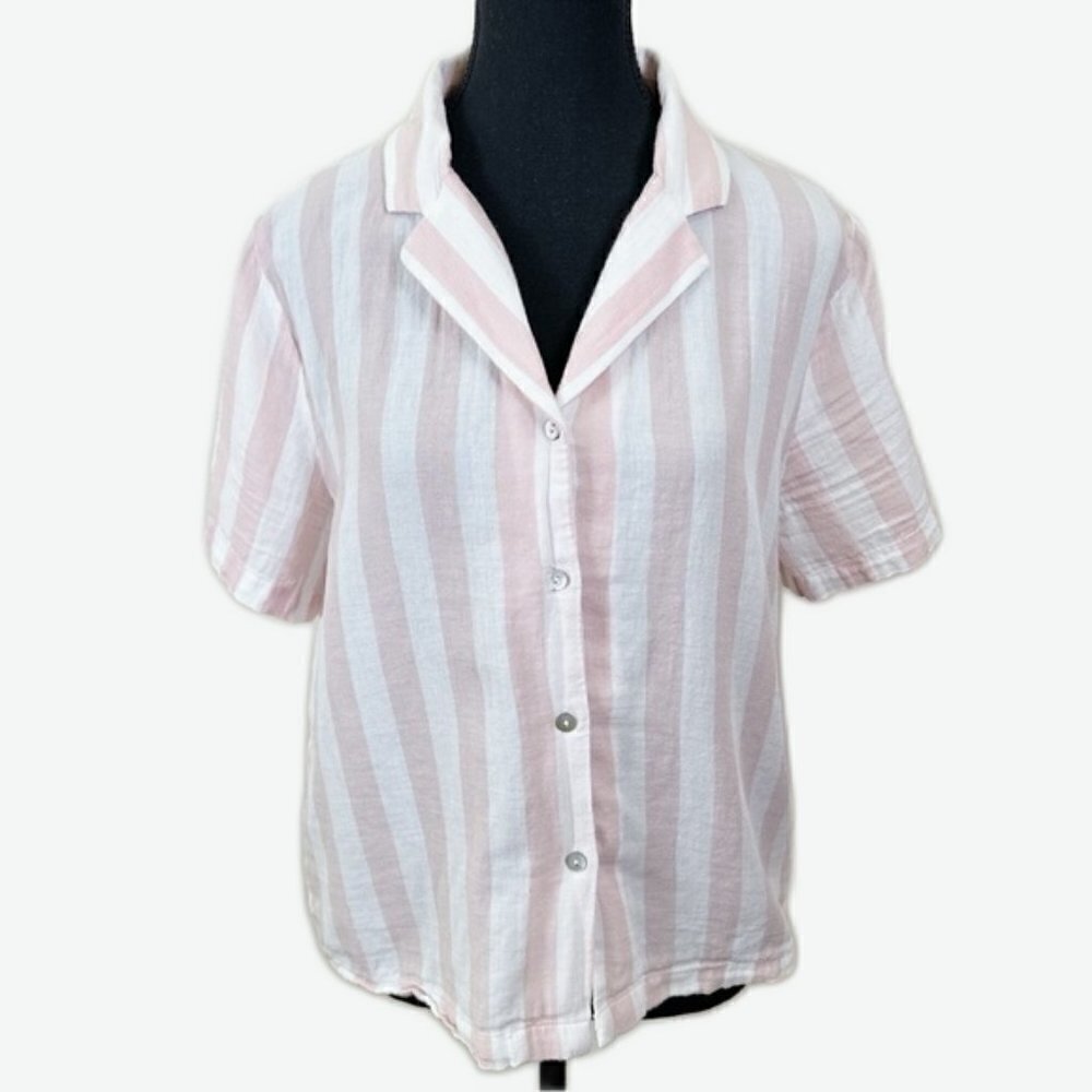 Sincerely Jules Light Pink Collar Short Sleeve Shirt